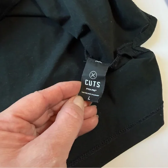 Cuts Clothing AO Henley Split-Hem Long Sleeve Shirt Black Large - Picture 3 of 7